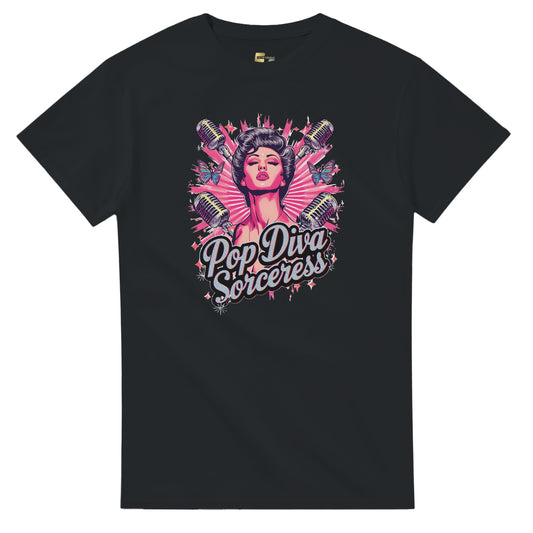 Pop Diva Sorceress graphic design on a Heavyweight T-shirt