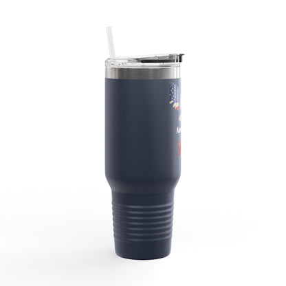American Infidel Patriotic Eagle on 40oz insulated tumbler