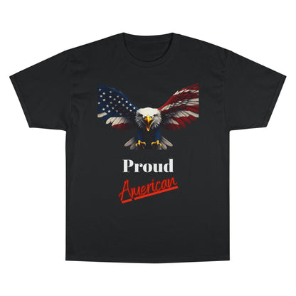 Proud American Patriotic Eagle on a Champion T-shirt