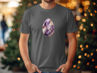 Abstract Floral Egg Graphic Design T-Shirt