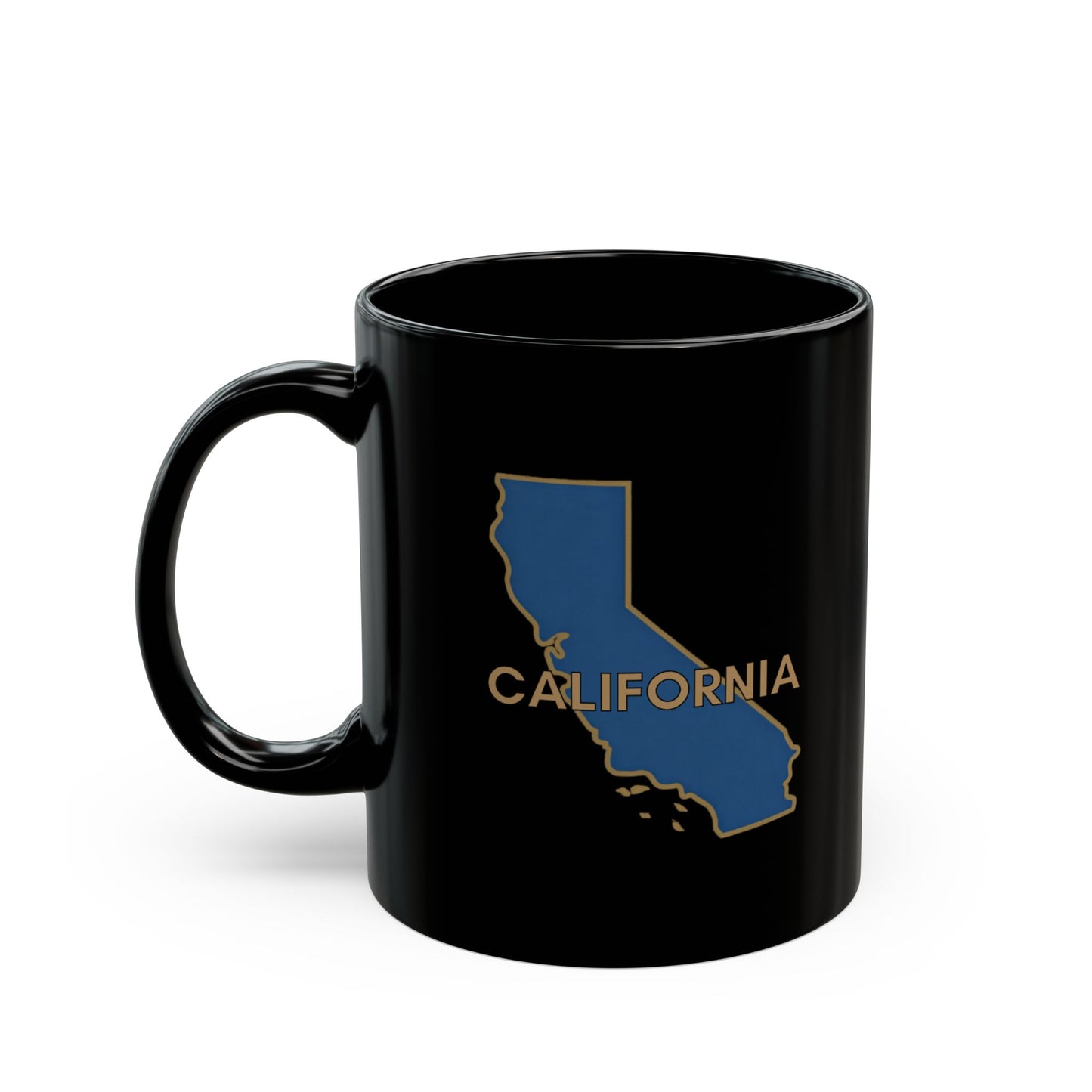 Black mug with "California State" text and logo.