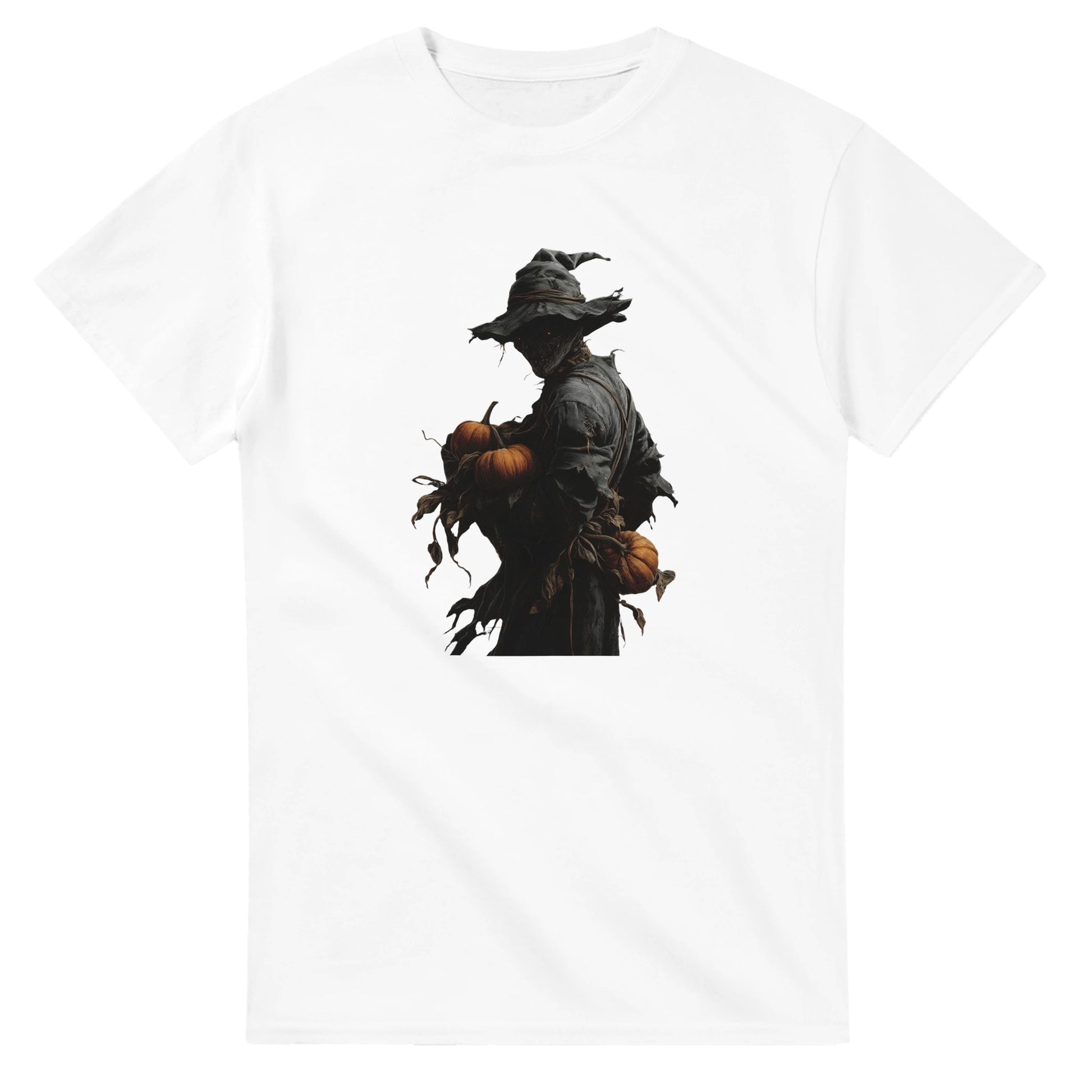 Spooky Pumpkin Scarecrow on a Heavyweight T-shirt