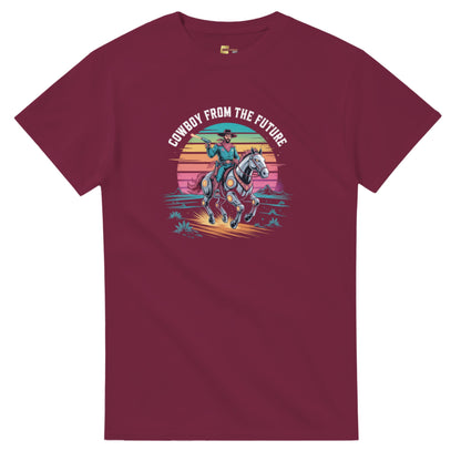 Retro-Futuristic Cowboy graphic design on a Heavyweight T-shirt