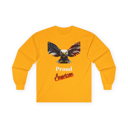 Proud American Patriotic Eagle on a long sleeve tee