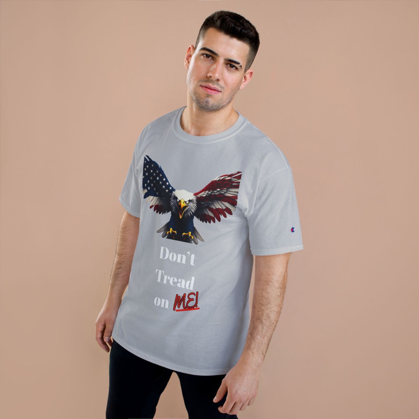 Don't Tread On Me Patriotic Eagle on a Champion T-shirt