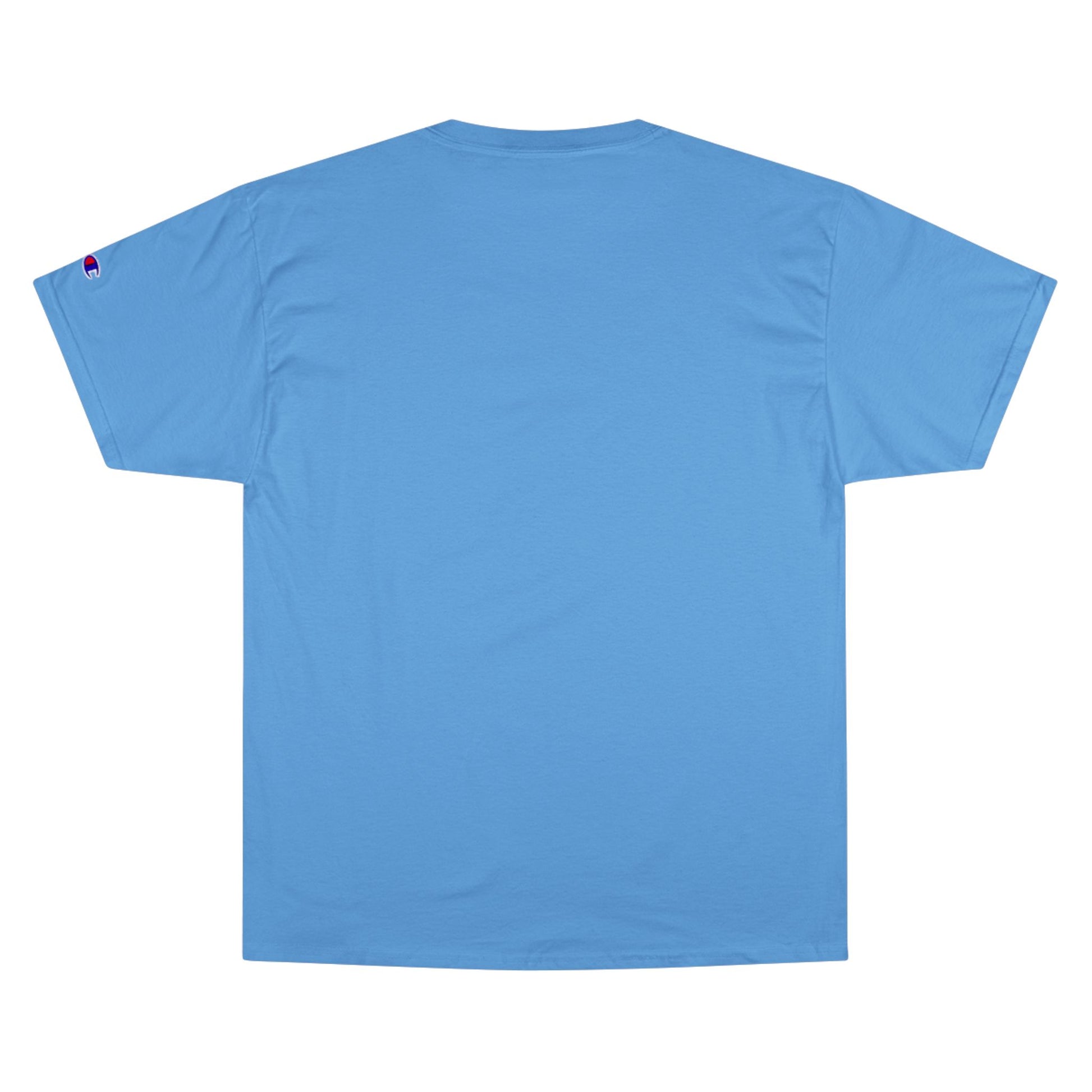 Engraved Eagle - Strength in Liberty - text on the bottom of a Champion Tee