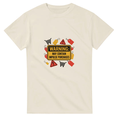 Warning May Contain Impulse Purchases heavyweight t-shirt mockup