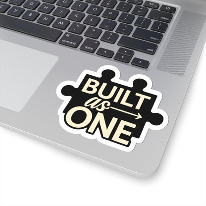 Built As One Puzzle Piece Sticker for Laptops or Devices