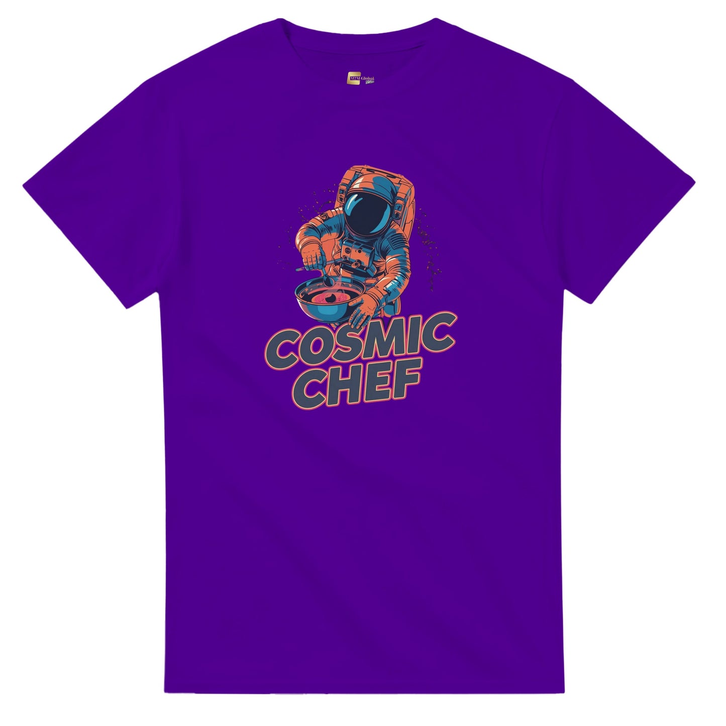 Cosmic Chef Astronaut graphic design on a Heavyweight T-shirt