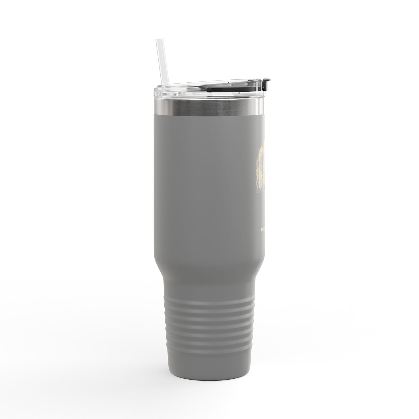 Strength in Liberty text on the muted of a  40oz Insulated Travel Mug