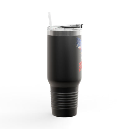 United We Stand Patriotic Eagle on a 40oz Insulated Travel Mug