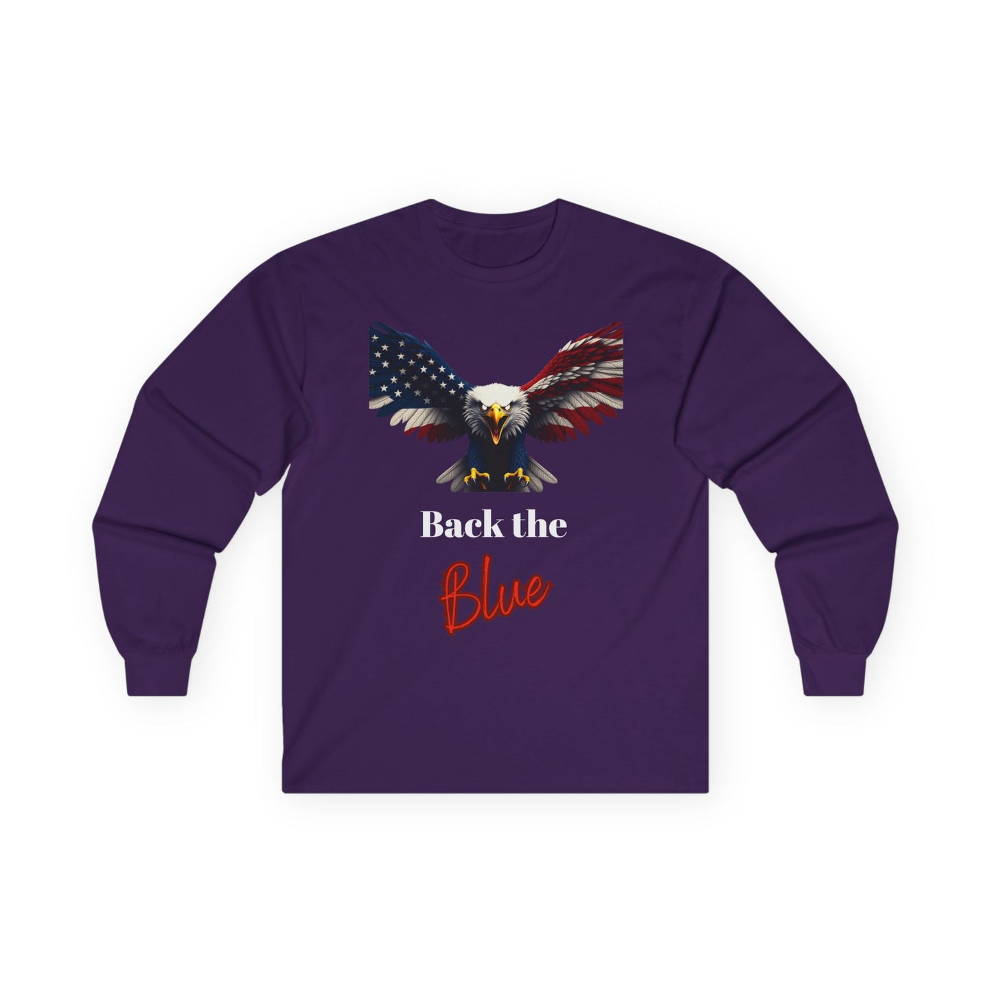 Back The Blue Patriotic Eagle on a long sleeve tee