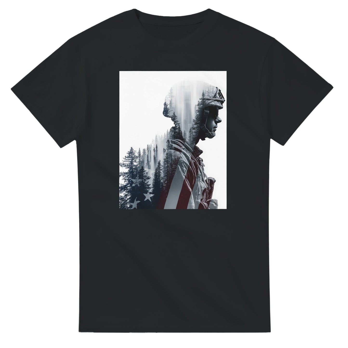 Patriotic Spirit Double Exposure on a heavyweight t-shirt