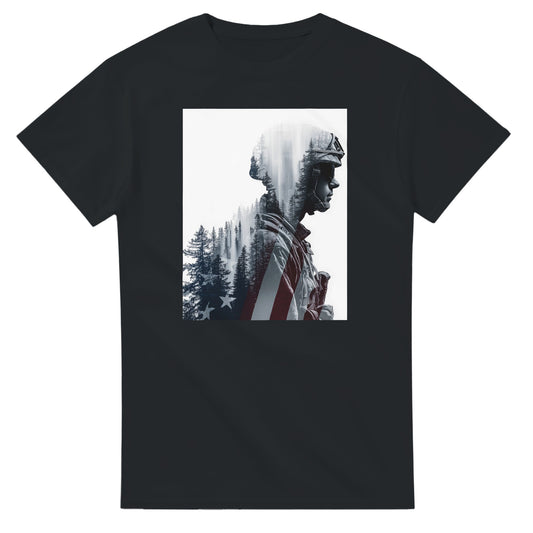 Patriotic Spirit Double Exposure on a heavyweight t-shirt