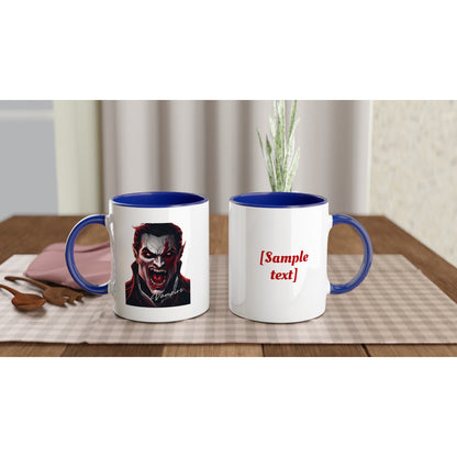 Vampire Full Face on a 11oz Ceramic Mug with Color Inside