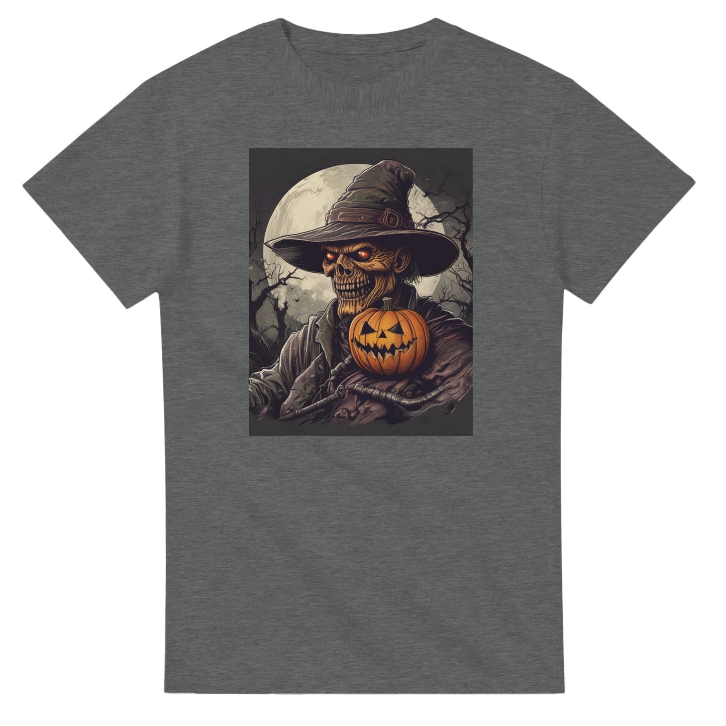 Pumpkin & Glowing Eyes on a Heavyweight T-shirt