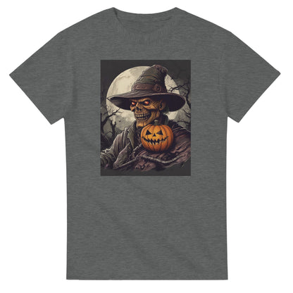 Pumpkin & Glowing Eyes on a Heavyweight T-shirt