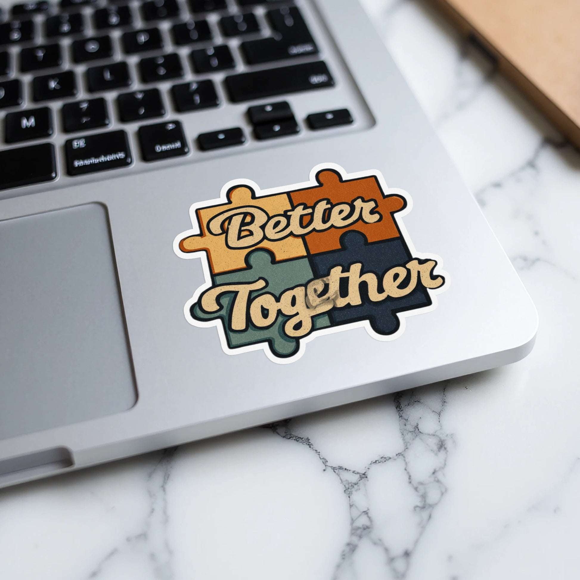 Better Together Puzzle Pieces Sticker for Laptops