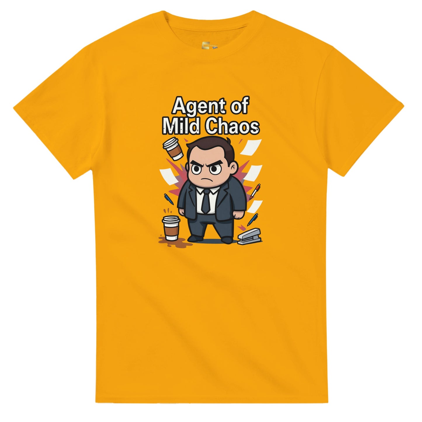 Agent of Mild Chaos graphic design on a Heavyweight T-shirt