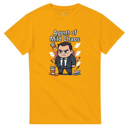 Agent of Mild Chaos graphic design on a Heavyweight T-shirt
