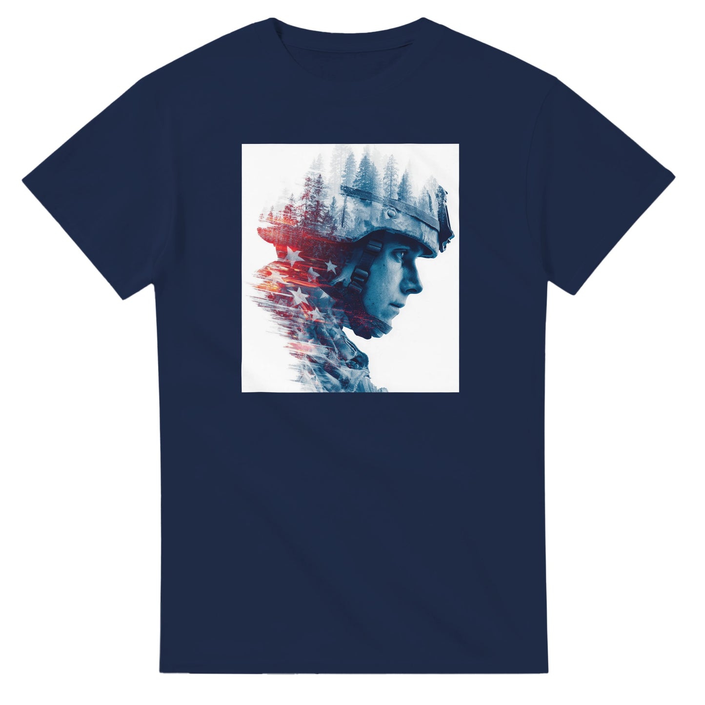 Patriotic Forest Spirit on a heavyweight t-shirt