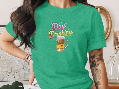Day Drinking Graphic Tee with Colorful Design