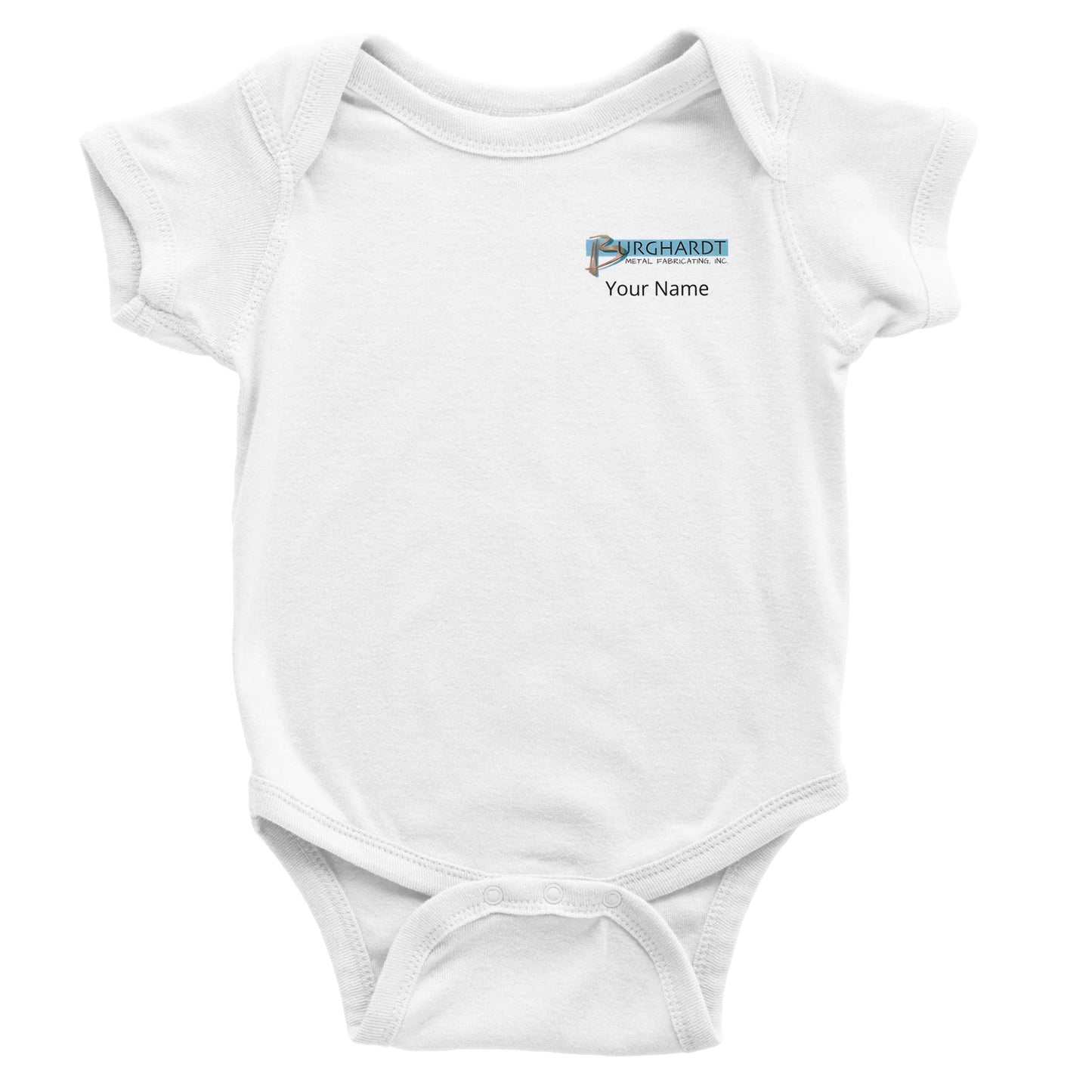 Burghardt Metal Fabricating, Inc., logo on a Baby Short Sleeve Bodysuit