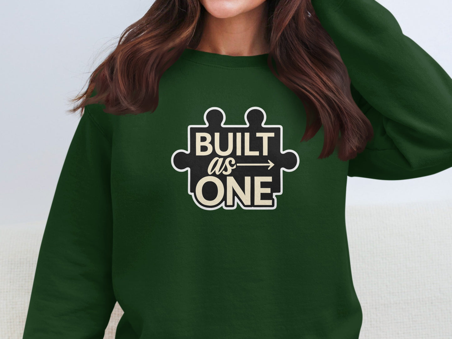 Built as One Puzzle Piece Graphic Sweatshirt