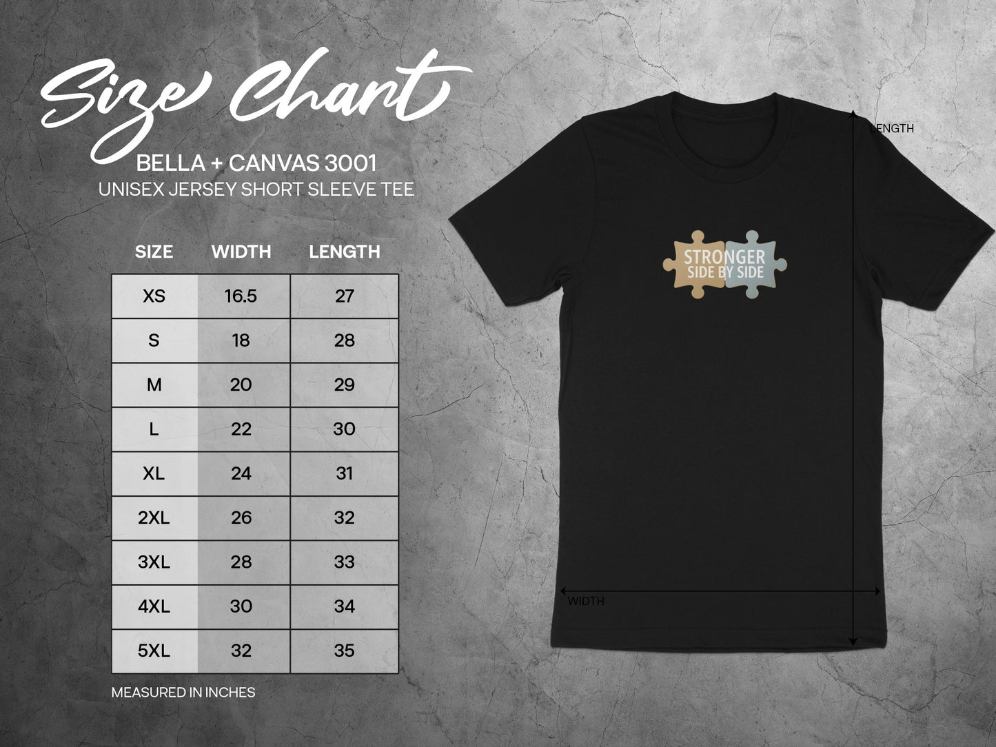 Stronger Side by Side Bella Canvas 3001 Unisex Tee
