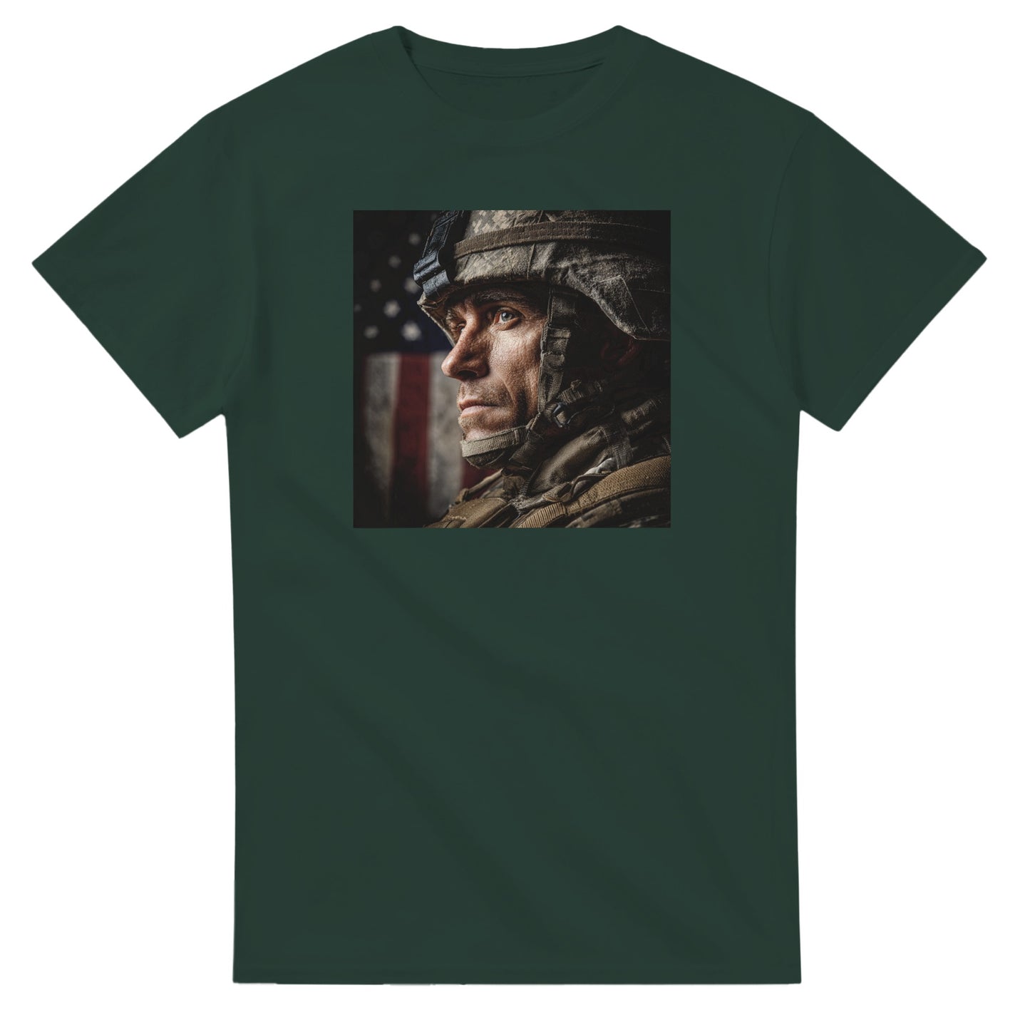 Patriotic Soldier on a heavyweight t-shirt