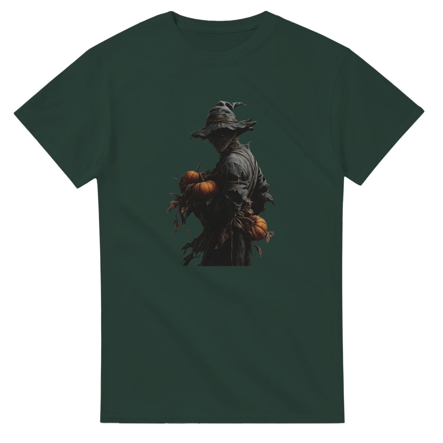 Spooky Pumpkin Scarecrow on a Heavyweight T-shirt