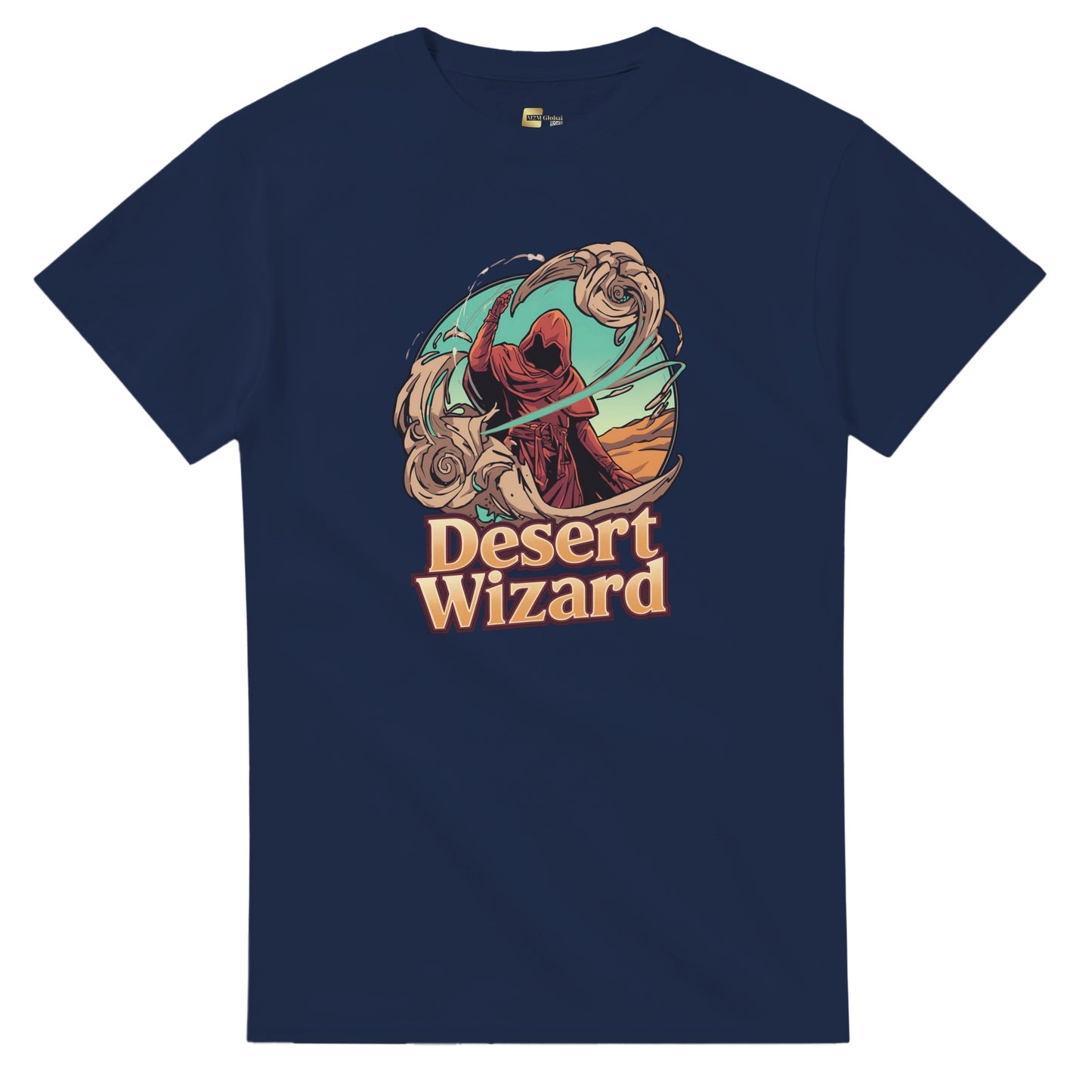 Mystic Desert Wizard graphic design on a Heavyweight T-shirt