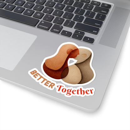 Better Together Cute Hugging Figurines Sticker