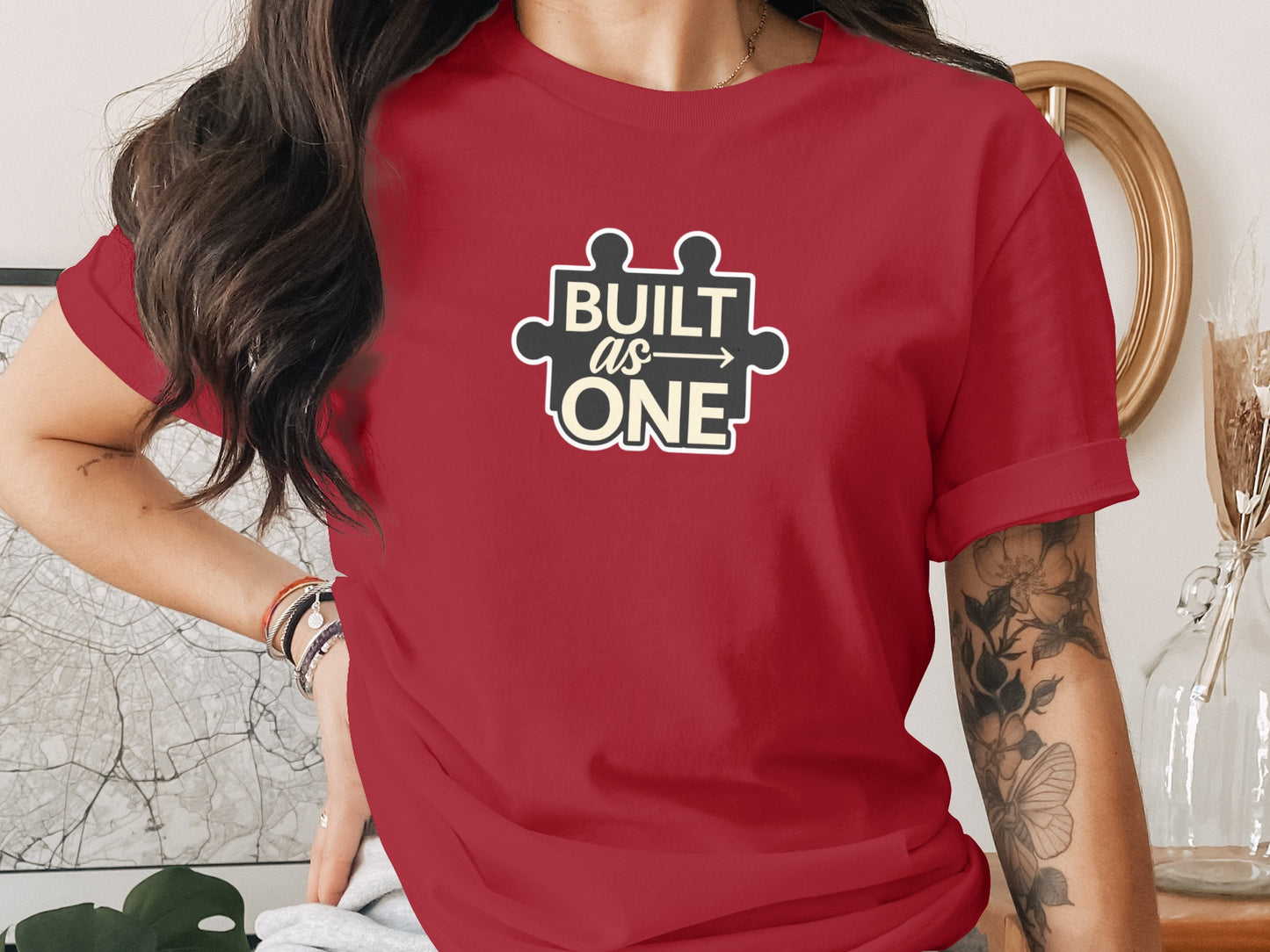 Built as One Puzzle Piece Design T-Shirt