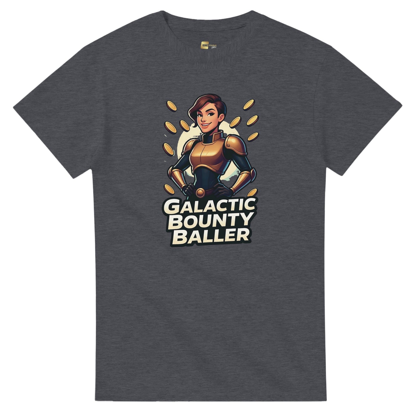 Galactic Bounty Baller graphic design on a Heavyweight T-shirt