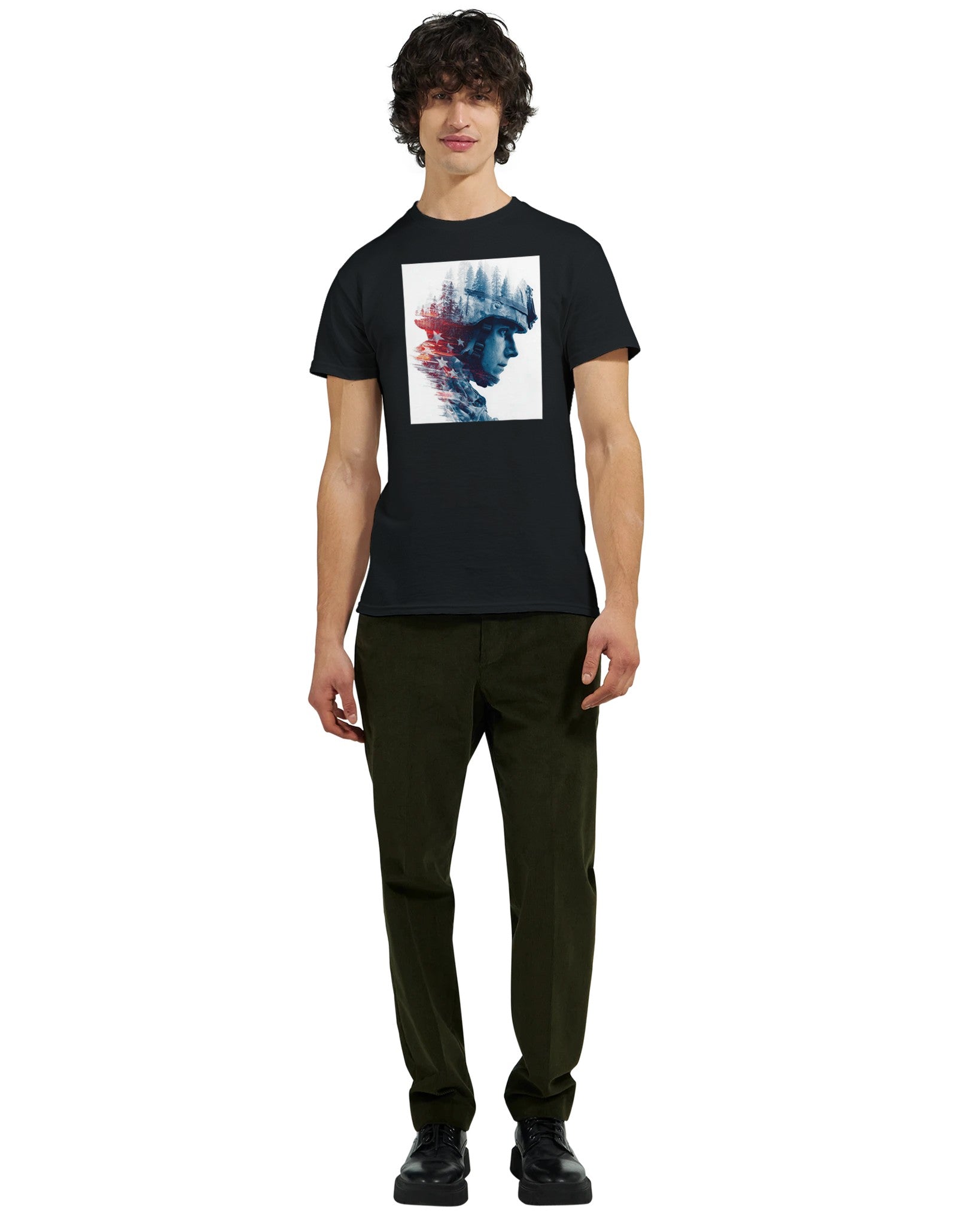 Patriotic Forest Spirit on a heavyweight t-shirt