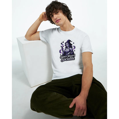 Space Wizard Socialite graphic design on a Heavyweight T-shirt