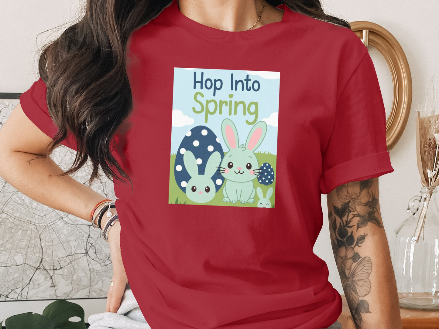 Hop Into Spring Bunnies Easter Eggs Red product type