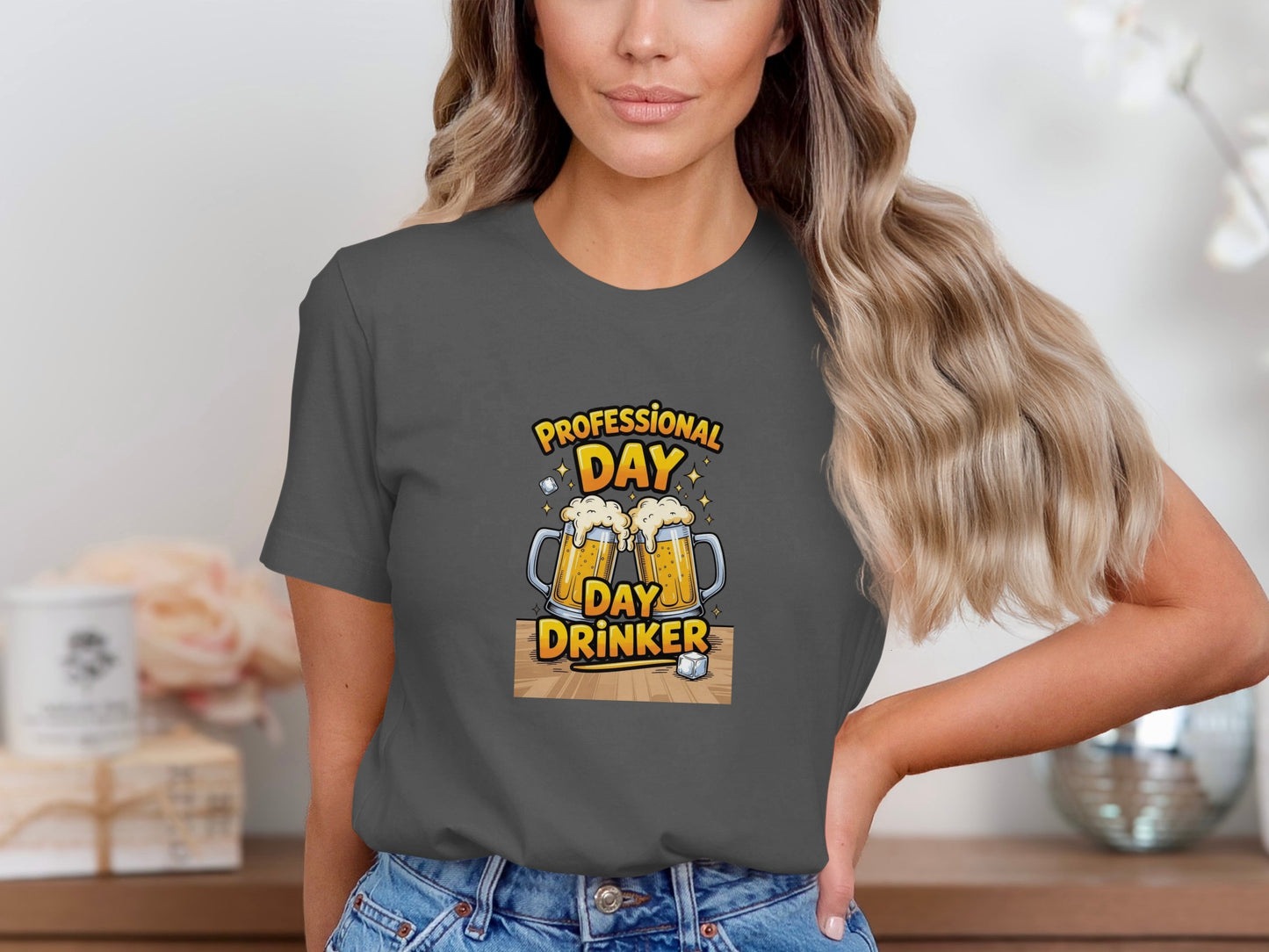 Professional Day Drinker Funny Graphic T-Shirt