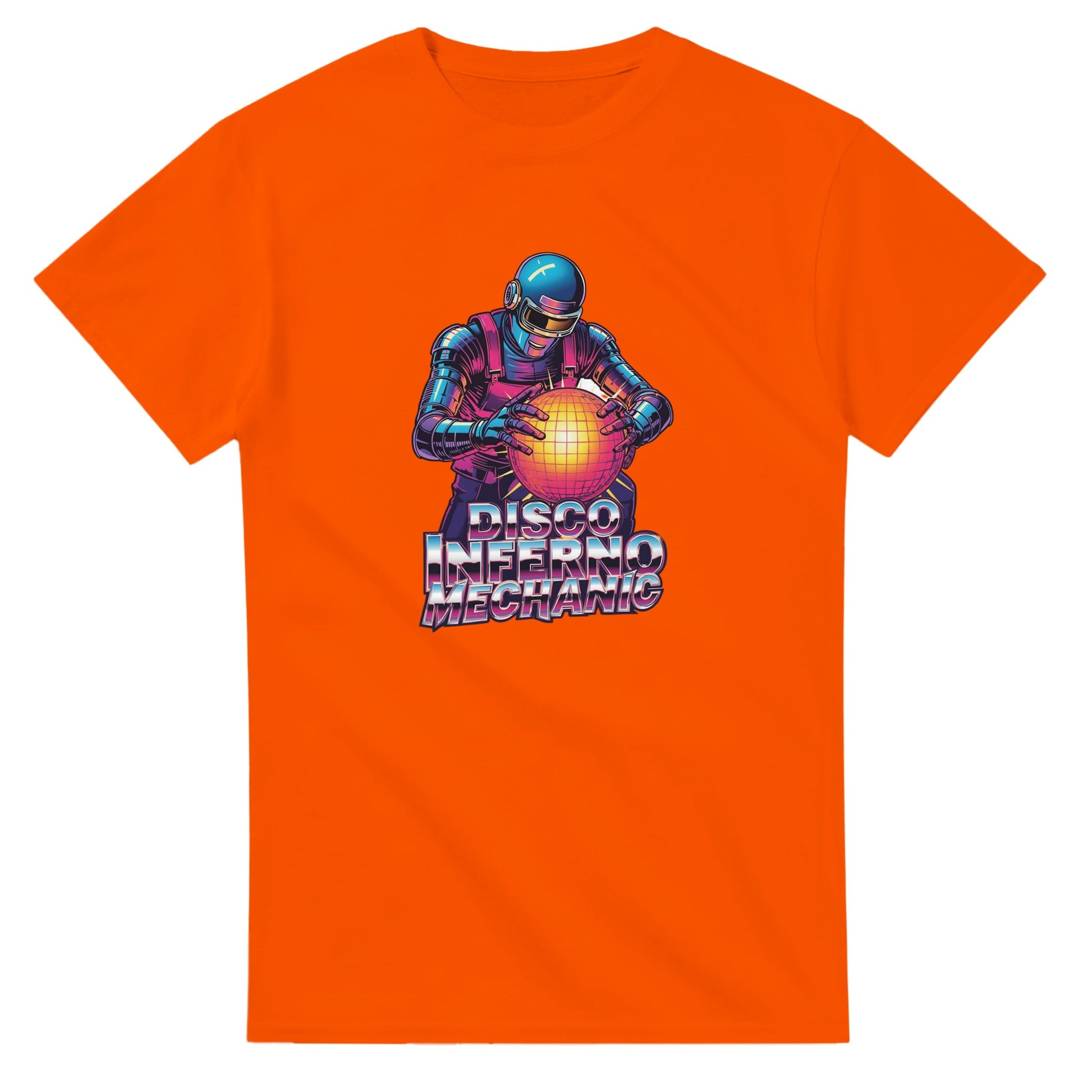 Disco Inferno Mechanic graphic design on a Heavyweight T-shirt