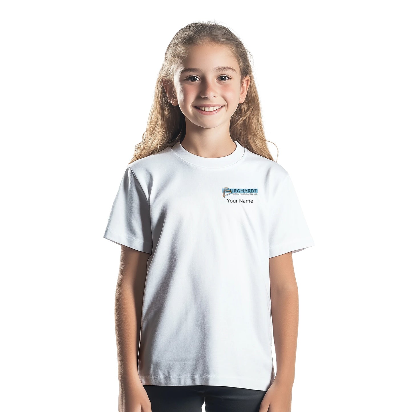 Burghardt Metal Fabricating, Inc., logo on a Polycotton Kids T-shirt