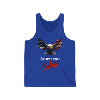 American Badass Patriotic Eagle on a Premium Tank Top