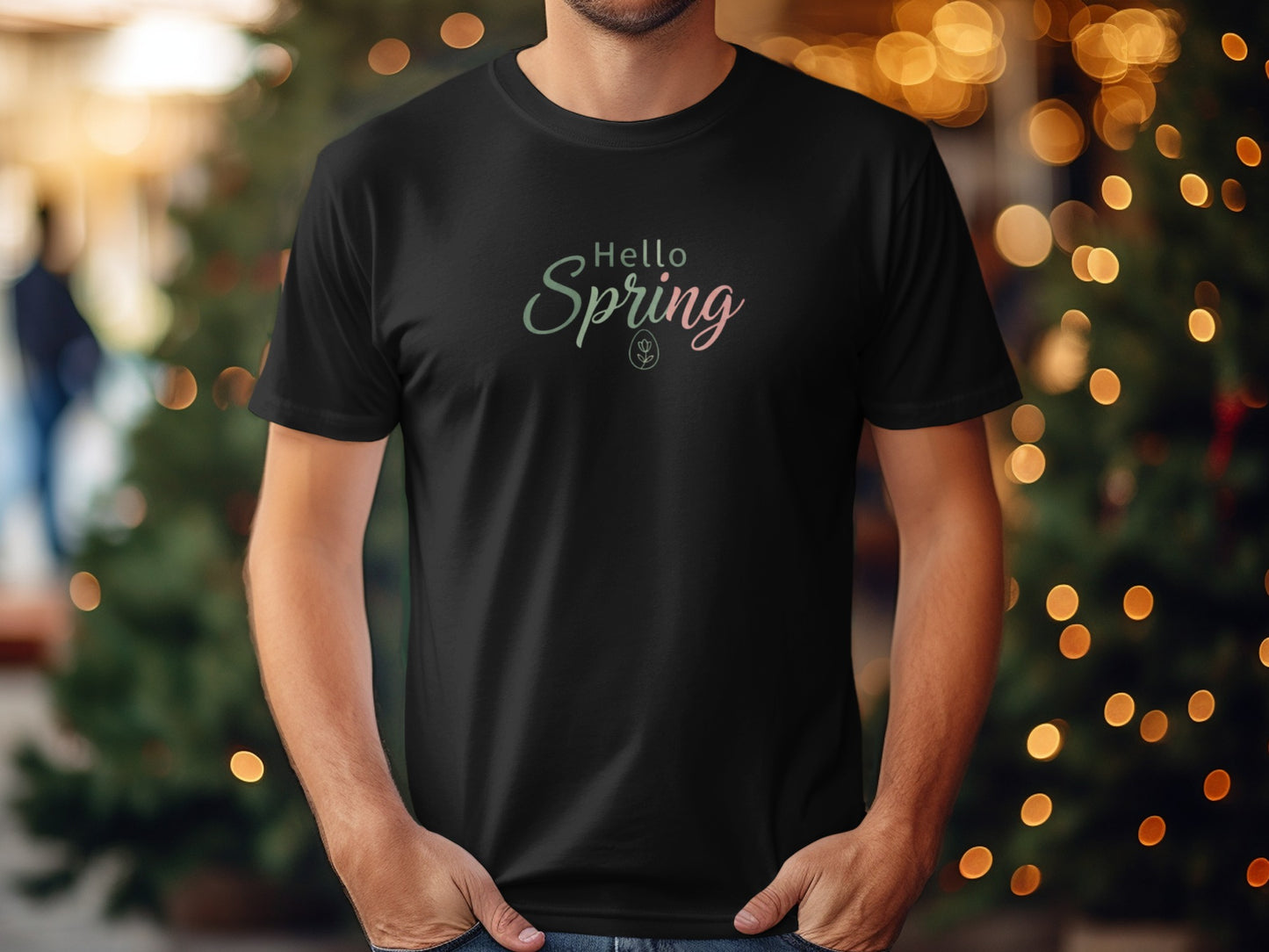 Stylish Hello Spring Design T-Shirt for Seasonal Wear