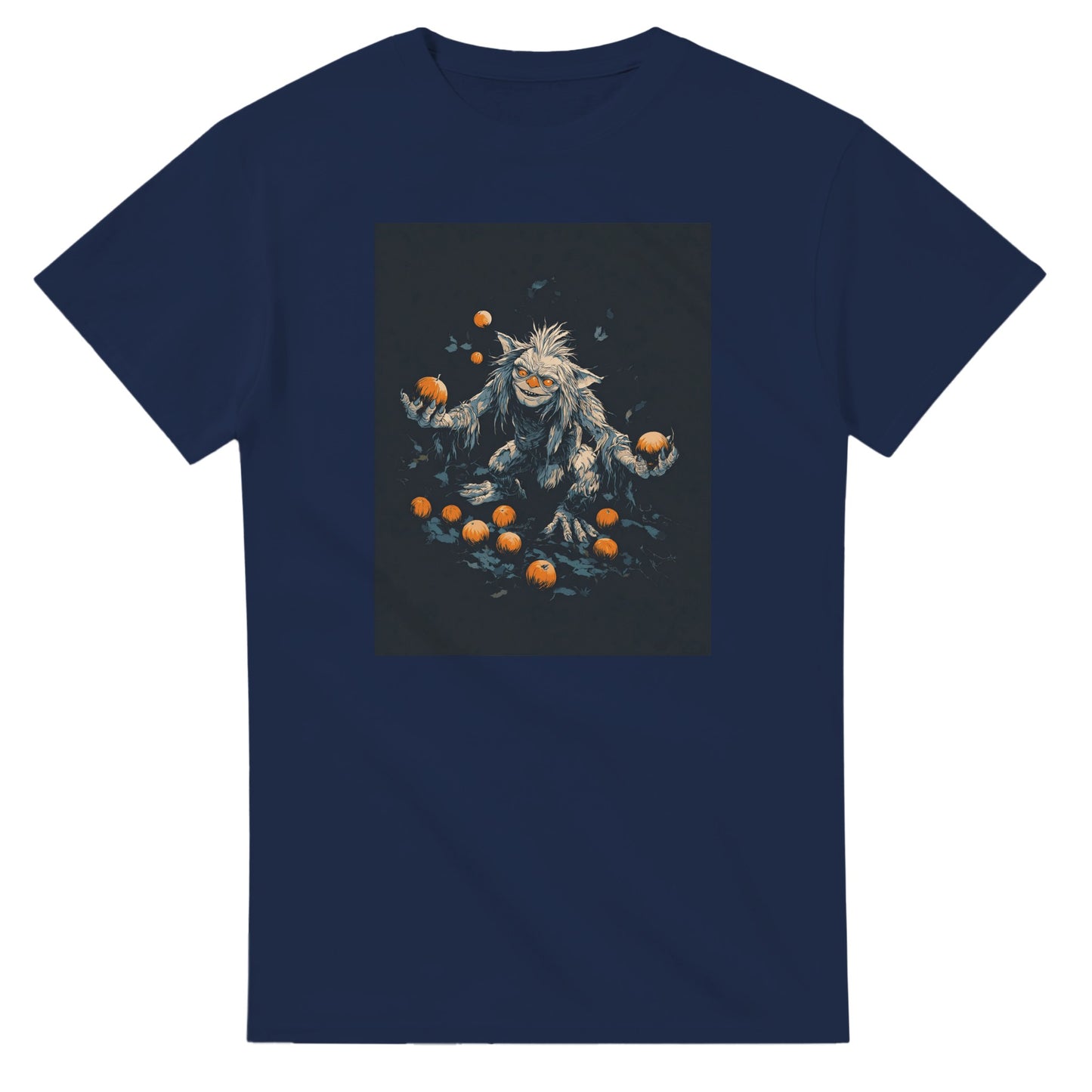 Mischievous Pumpkin Goblin on a Heavyweight T-shirt