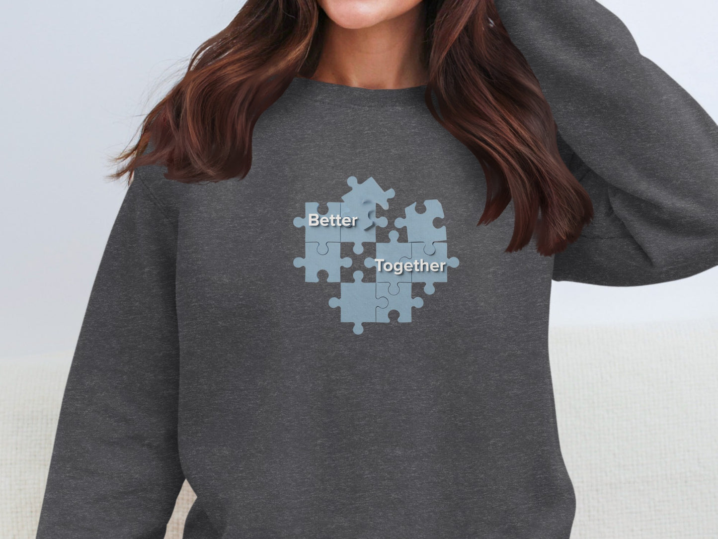 Better Together Puzzle Pieces Design Sweatshirt