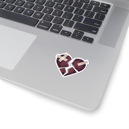 Broken Heart Shape with Band-Aids Sticker for Laptops