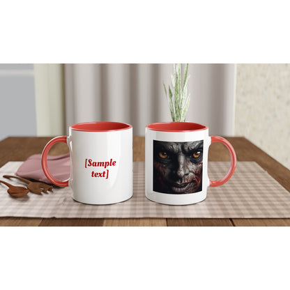 Angry Blood Face on a 11oz Ceramic Mug with Color Inside