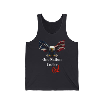 One Nation Under God Patriotic Eagle on a Premium Tank Top