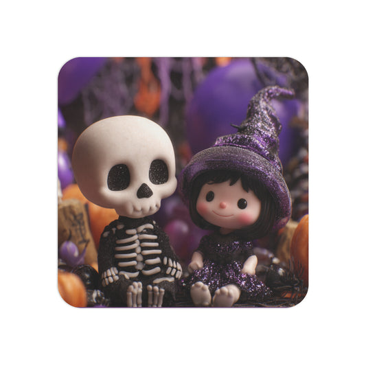 Little Skeletons on cork bottom coasters