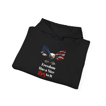 Freedom Has A Nice Ring To It Patriotic Eagle on a Pullover Hoodie